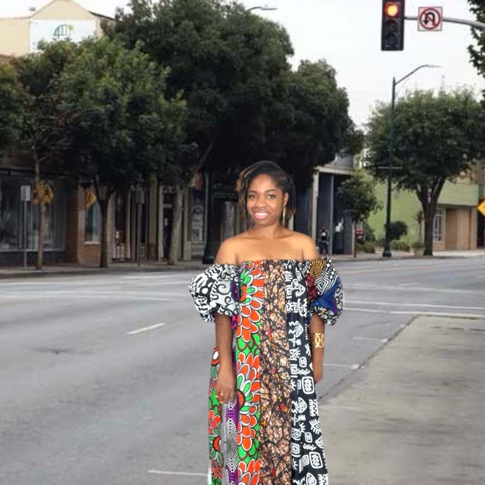 Multicolor Off-Shoulder Dress